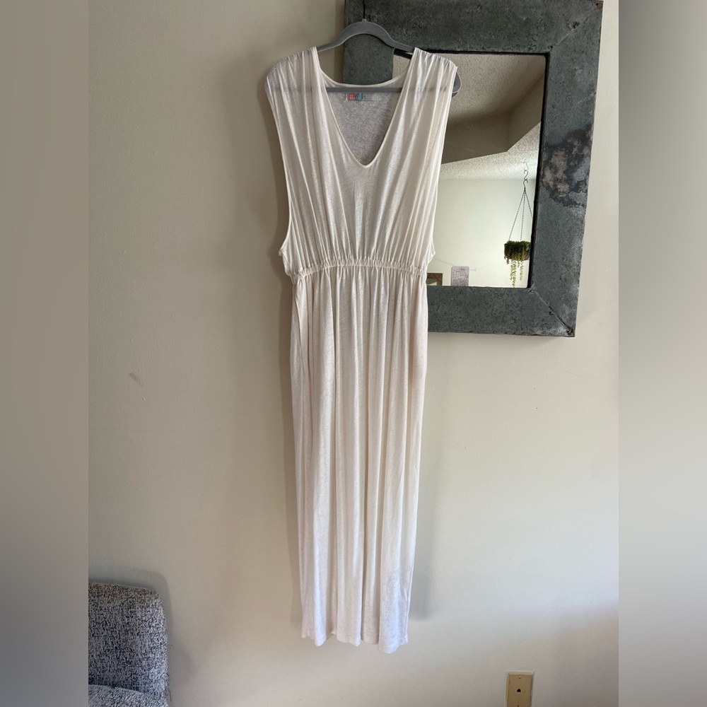 White maxi bathing suit coverup